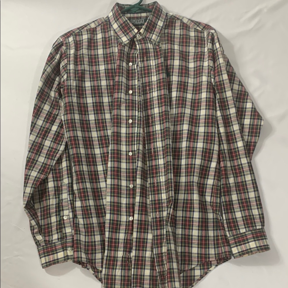 Polo by Ralph Lauren Red and Green Casual Button Down Shirt
